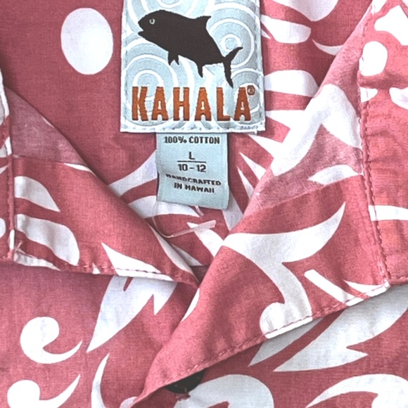 Kahala Boy's Authentic Hawaiian Button down shirt Size L (10-12) - Picture 3 of 3